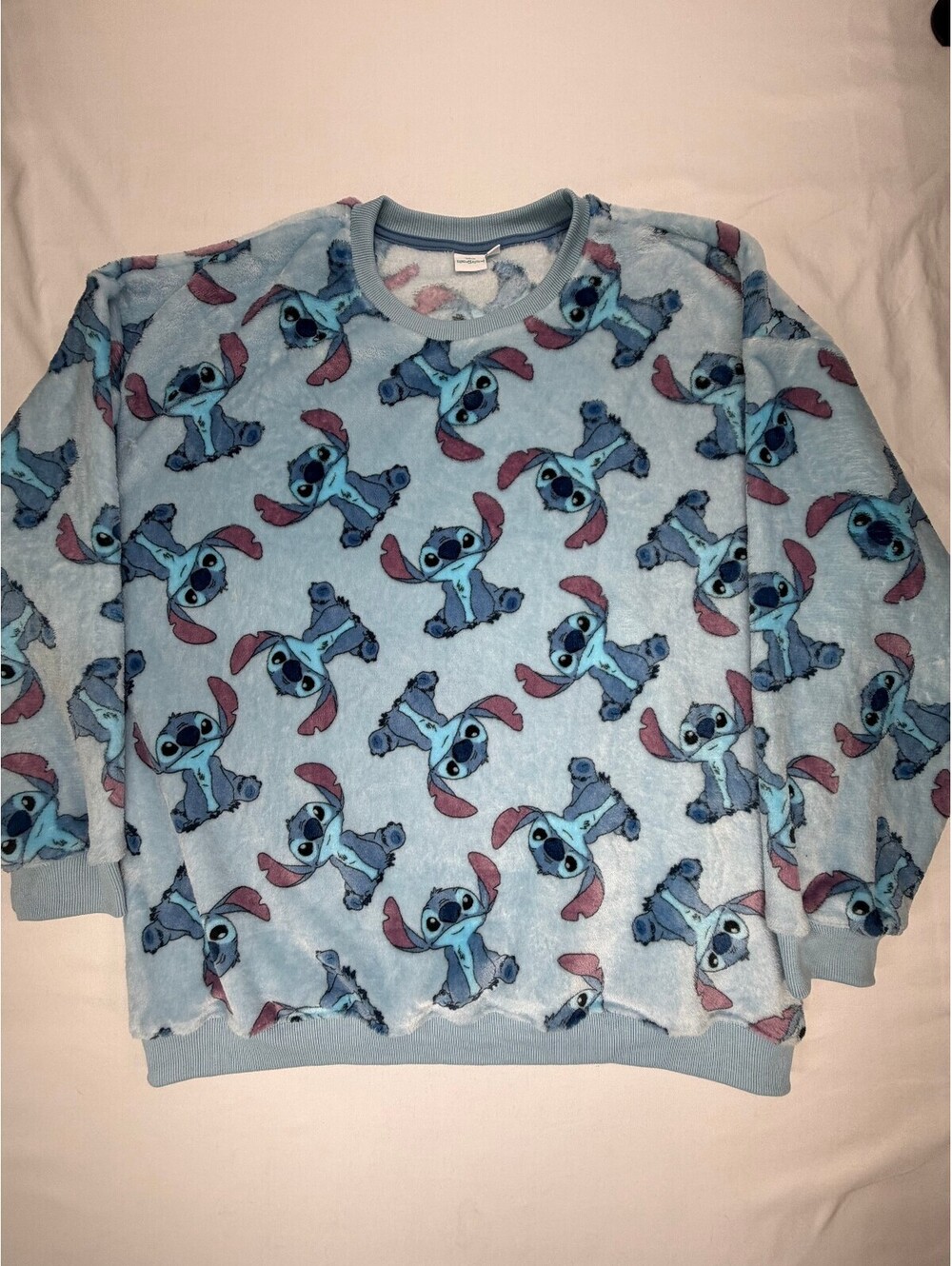 Disney Lilo & Stich Women's Sweatshirt Long Sleeve All-Over Print Size XXL Blue